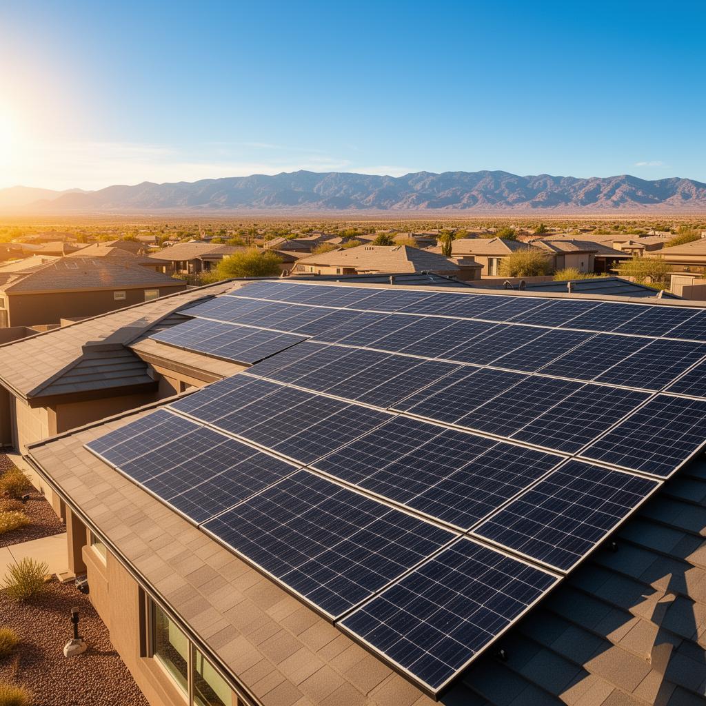 Residential solar panels on an El Paso home